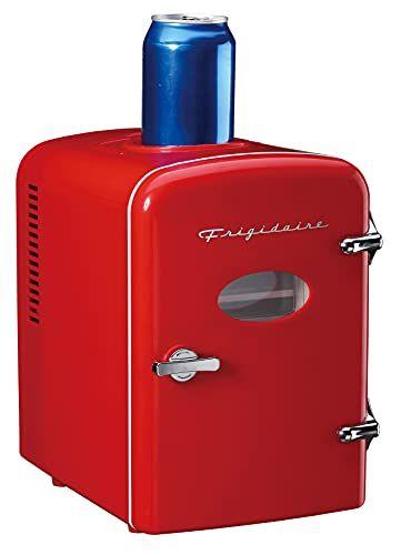 Imagem de Frigidaire EFMIS171-RED Retro Mini Refrigerador Pessoal Portátil - Ideal para Casa, Escritório ou Dormitório - Características Ativo Cooling Can Holder no Topo-Inclui Alça de Transporte, AC / DC Wall / Car Charger-Red, padrão