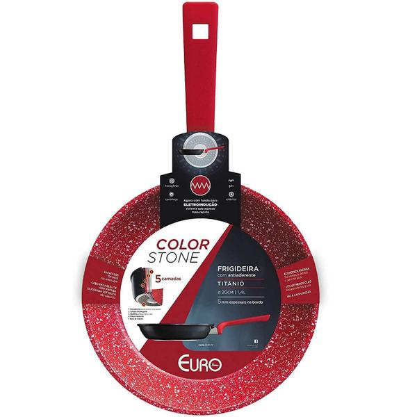 Frigideira 20 cm ColorStone de alumínio com antiaderente Titânio - Euro Home Imagem de Frigideira 20 cm ColorStone de alumínio com antiaderente Titânio - Euro Home