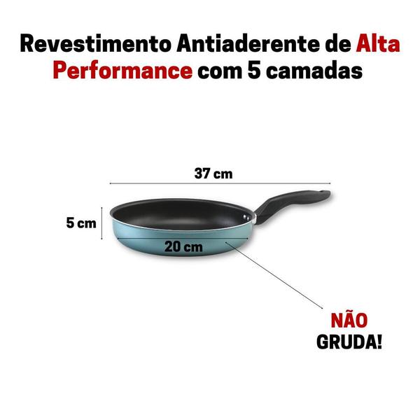 Frigideira 20cm Com tampa de Vidro Verde Esmeralda Alumi-Aço Linha Premium J4TECH Alumínio Antiaderente Teflon Ultra Resistente Imagem de Frigideira 20cm Com tampa de Vidro Verde Esmeralda Alumi-Aço Linha Premium J4TECH Alumínio Antiaderente Teflon Ultra Resistente