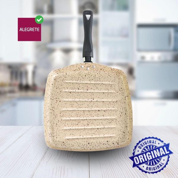 Frigideira 24 Grill Quadrado Antiaderente Grelhados Premium - Alegrete Imagem de Frigideira 24 Grill Quadrado Antiaderente Grelhados Premium