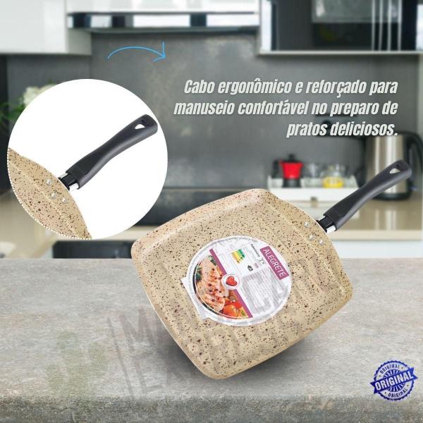 Frigideira 24 Grill Quadrado Antiaderente Grelhados Premium - Alegrete Imagem de Frigideira 24 Grill Quadrado Antiaderente Grelhados Premium