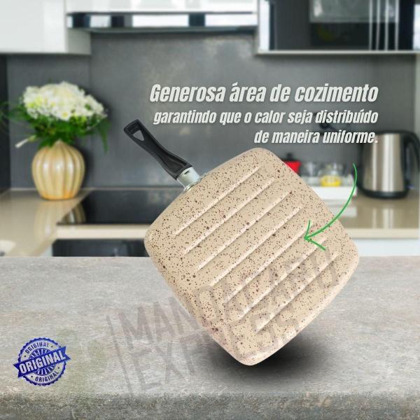 Imagem de Frigideira 24 Grill Quadrado Antiaderente Grelhados Premium