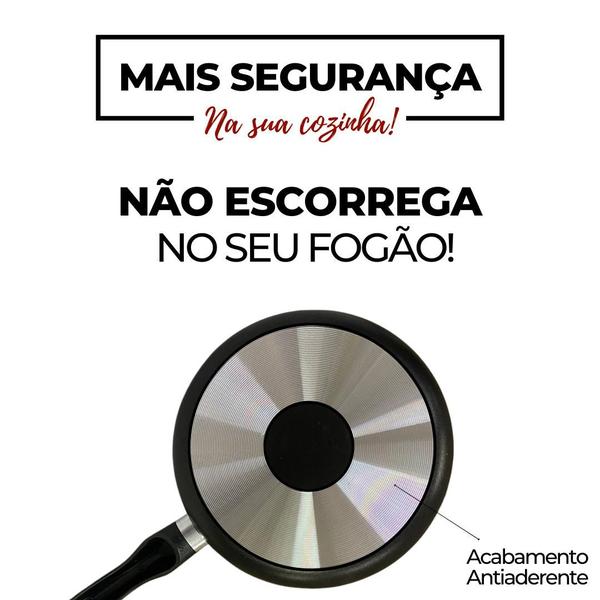 Frigideira 24cm Com Tampa de Vidro Preta Alumi-Aço Linha Premium J4TECH Alumínio Antiaderente Teflon Ultra Resistente Imagem de Frigideira 24cm Com Tampa de Vidro Preta Alumi-Aço Linha Premium J4TECH Alumínio Antiaderente Teflon Ultra Resistente
