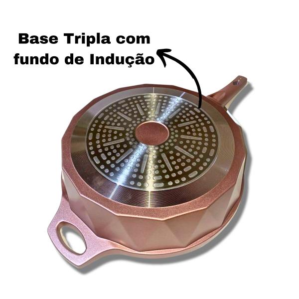 Imagem de Frigideira 28 Cm Antiaderente Cerâmico Fundo Triplo Indução 