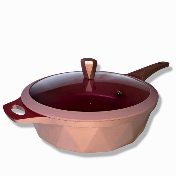 Frigideira 28 Cm Antiaderente Cerâmico Fundo Triplo Indução - Docesar Imagem de Frigideira 28 Cm Antiaderente Cerâmico Fundo Triplo Indução