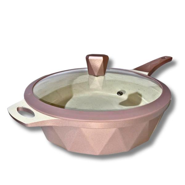 Frigideira 28 Cm Antiaderente Cerâmico Fundo Triplo Indução - Docesar Imagem de Frigideira 28 Cm Antiaderente Cerâmico Fundo Triplo Indução