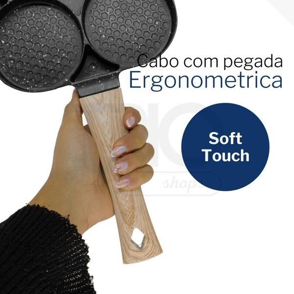 Frigideira 3 Divisórias Ovos Indução Elétrico Gás Sem Óleo - FRIGIDEIRA 4 DIVISORIAS Imagem de Frigideira 3 Divisórias Ovos Indução Elétrico Gás Sem Óleo