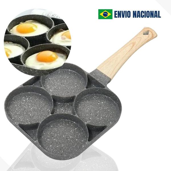 Frigideira 3 Divisórias Ovos Indução Elétrico Gás Sem Óleo - FRIGIDEIRA 4 DIVISORIAS Imagem de Frigideira 3 Divisórias Ovos Indução Elétrico Gás Sem Óleo