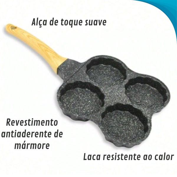 Imagem de Frigideira 4 Compartimentos Antiaderente Linha Gourmet Dia Dos Pais