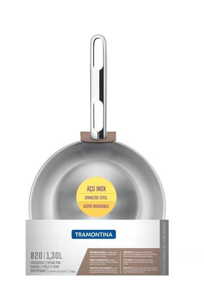 Frigideira allegra em aço inox com fundo triplo 20 cm 1,30 l tramontina Imagem de Frigideira allegra em aço inox com fundo triplo 20 cm 1,30 l tramontina