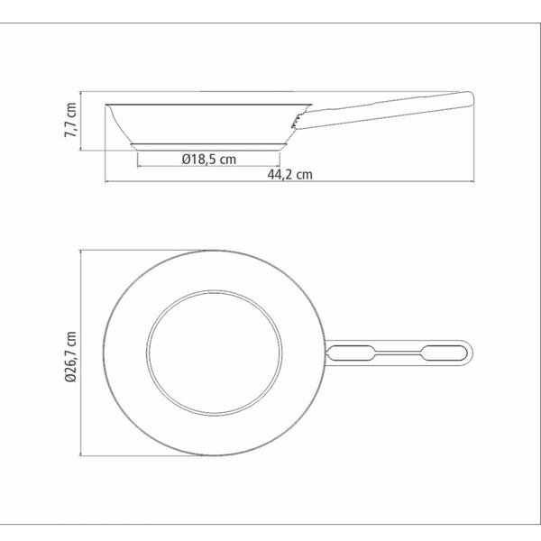 Imagem de Frigideira Allegra em Aço Inox Fundo Triplo 24 cm 2,1 L Tramontina 62666/240