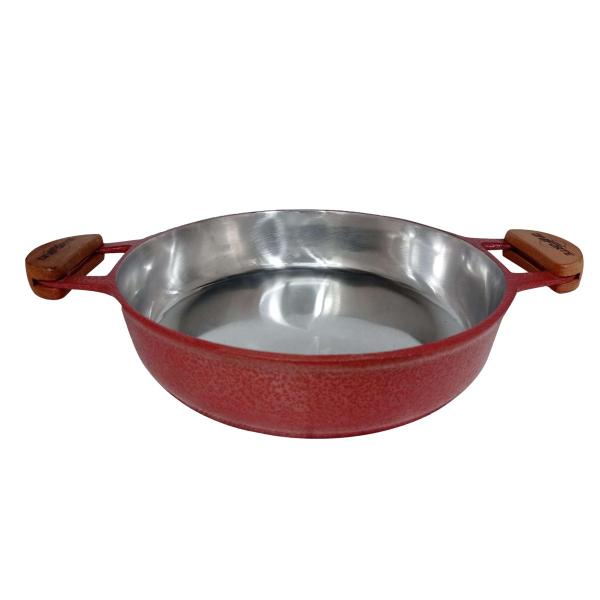 Frigideira Alumínio Vermelha Alça Meia Lua Craqueada 30 cm - Diviforte Imagem de Frigideira Alumínio Vermelha Alça Meia Lua Craqueada 30 cm