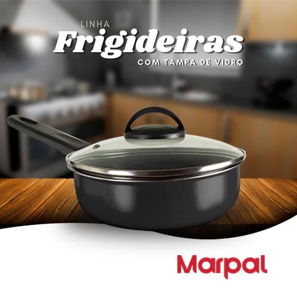Frigideira Antiaderente 18' Avulsa c/ tampa - Marpal Imagem de Frigideira Antiaderente 18' Avulsa c/ tampa