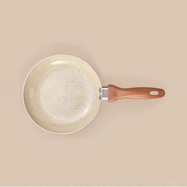 frigideira antiaderente 20cm de ceramica e aluminio bege - Oikos Imagem de frigideira antiaderente 20cm de ceramica e aluminio bege - Oikos