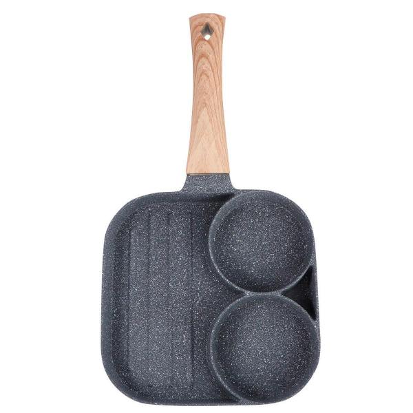 Frigideira Antiaderente 3 Partes Para Ovos Carnes e Hambúrguer - RELET Imagem de Frigideira Antiaderente 3 Partes Para Ovos Carnes e Hambúrguer
