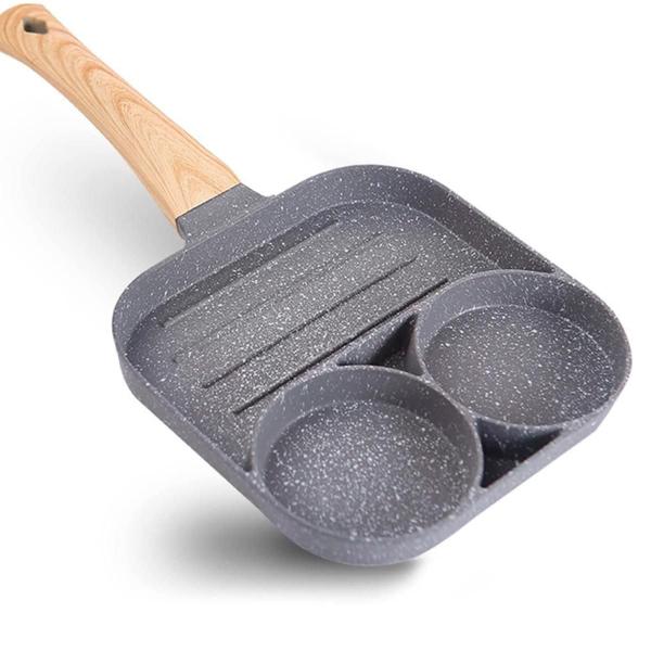 Frigideira Antiaderente 3 Partes Para Ovos Carnes e Hambúrguer - RELET Imagem de Frigideira Antiaderente 3 Partes Para Ovos Carnes e Hambúrguer