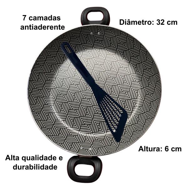 Frigideira antiaderente 32 cm 7 camadas ttampa de vidro - lançamento aluminios casali - CASALI ALUMINIOS Imagem de Frigideira antiaderente 32 cm 7 camadas ttampa de vidro - lançamento aluminios casali
