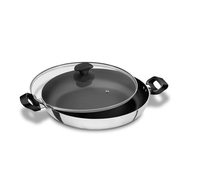 Frigideira Antiaderente 32 cm Tampa de Vidro alça Baquelite - ABC Imagem de Frigideira Antiaderente 32 cm Tampa de Vidro alça Baquelite