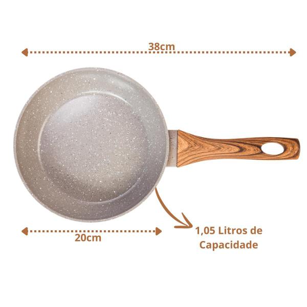 Frigideira Antiaderente 4mm Revestimento Cerâmico 20cm Fundo de Indução Premium - Mimo Style Imagem de Frigideira Antiaderente 4mm Revestimento Cerâmico 20cm Fundo de Indução Premium