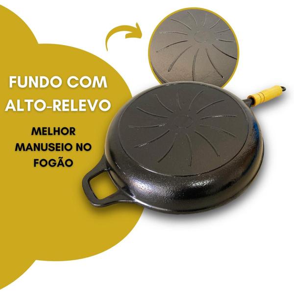 Imagem de Frigideira Antiaderente Alta 30Cm Grande De Alumínio Fundido