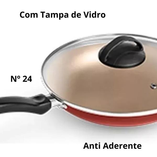 Frigideira Antiaderente C/ Tampa Patolux N24 Imagem de Frigideira Antiaderente C/ Tampa Patolux N24