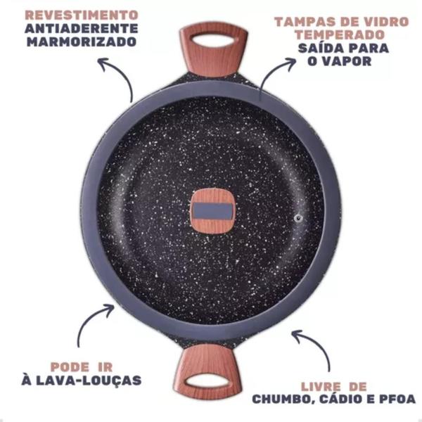 Imagem de Frigideira Antiaderente Cerâmica 20cm Fogão Cooktop Indução Titanium MTA