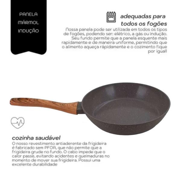 Imagem de Frigideira Antiaderente Cerâmica 24cm Cooktop Fogão Indução Avulsa