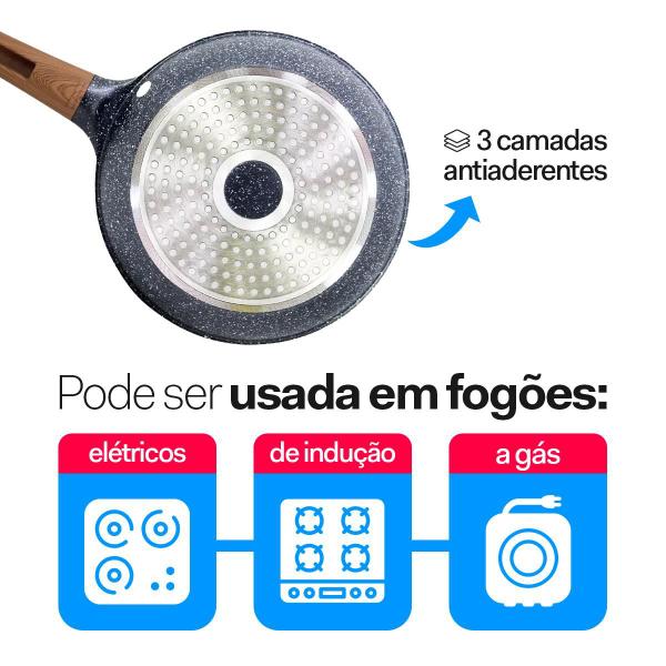 Frigideira Antiaderente Ceramica 24cm Indução Cabo Antitermico - Bestinox Imagem de Frigideira Antiaderente Ceramica 24cm Indução Cabo Antitermico - Bestinox