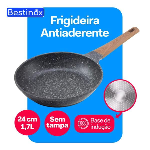 Frigideira Antiaderente Ceramica 24cm Indução Cabo Antitermico - Bestinox Imagem de Frigideira Antiaderente Ceramica 24cm Indução Cabo Antitermico - Bestinox