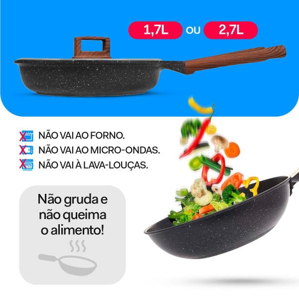 Frigideira Antiaderente Ceramica 24cm Indução Cabo Antitermico - Bestinox Imagem de Frigideira Antiaderente Ceramica 24cm Indução Cabo Antitermico - Bestinox