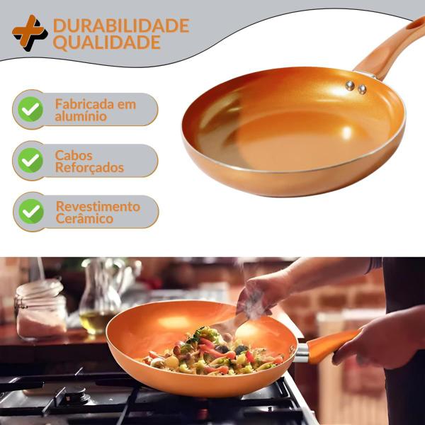 Frigideira Antiaderente Cerâmica Não Gruda Tamanho Grande e Pequeno - SQ Imagem de Frigideira Antiaderente Cerâmica Não Gruda Tamanho Grande e Pequeno