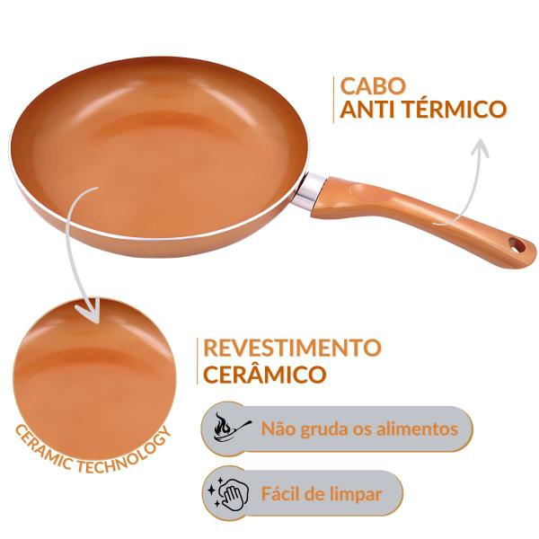 Frigideira Antiaderente Cerâmica Não Gruda Tamanho Grande e Pequeno - SQ Imagem de Frigideira Antiaderente Cerâmica Não Gruda Tamanho Grande e Pequeno