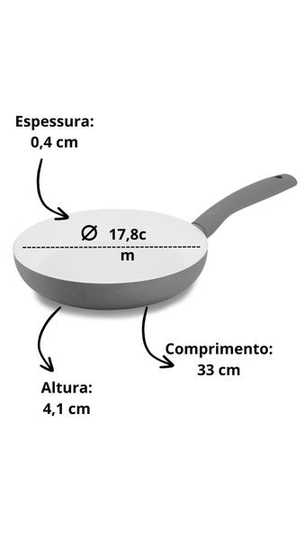 Imagem de Frigideira Antiaderente Cerâmico 18 cm Panela Frita S/ Óleo