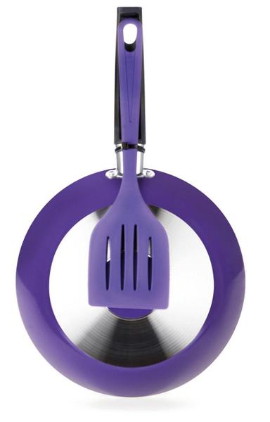 Frigideira Antiaderente Com Espátula 24Cm Violeta Multiflon Imagem de Frigideira Antiaderente Com Espátula 24Cm Violeta Multiflon