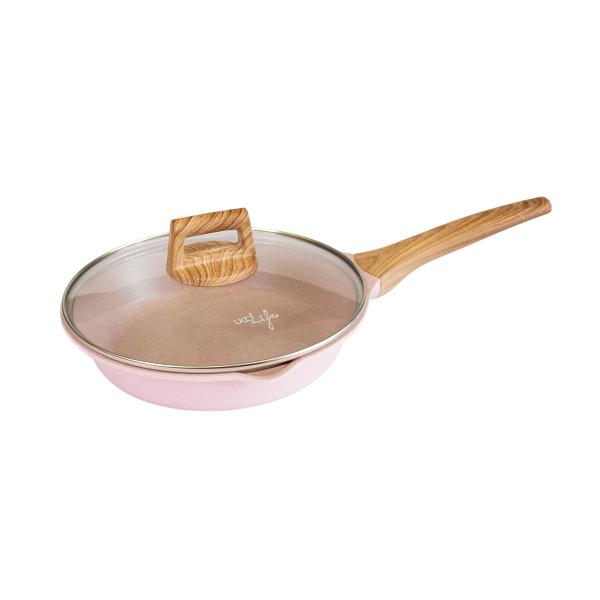 Frigideira antiaderente com tampa rosa Cazaro 24 cm Imagem de Frigideira antiaderente com tampa rosa Cazaro 24 cm
