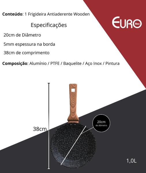 Imagem de Frigideira Antiaderente de Indução Linha Colorstone Volcano 20 cm Euro Home