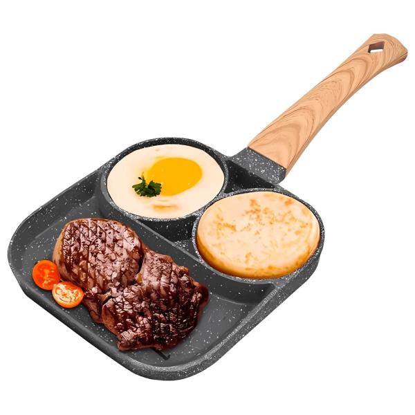 Frigideira Antiaderente Frigideira 3Em1 Hambúrguer De Ovos - DRAIK Imagem de Frigideira Antiaderente Frigideira 3Em1 Hambúrguer De Ovos