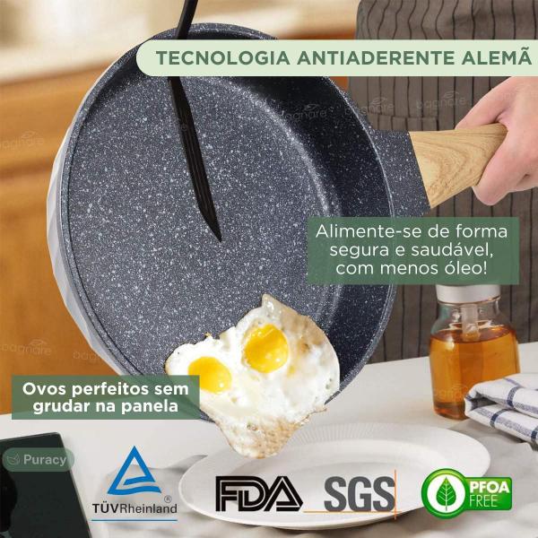 Imagem de Frigideira Antiaderente Grande Ceramica Com Tampa Chef Ultra Indução/gás