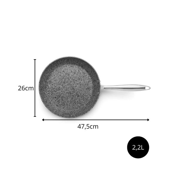 Imagem de Frigideira Antiaderente Granito N26 Preta 2,2l Indução - Mta