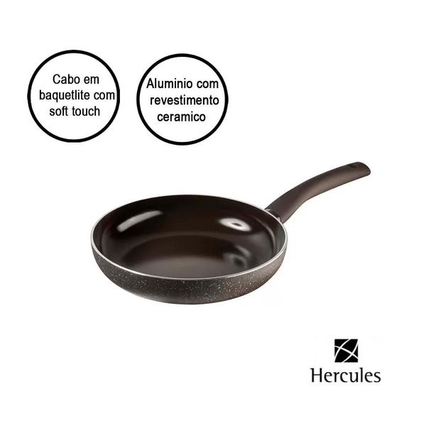 Frigideira antiaderente indução ceramica 24cm hercules Imagem de Frigideira antiaderente indução ceramica 24cm hercules