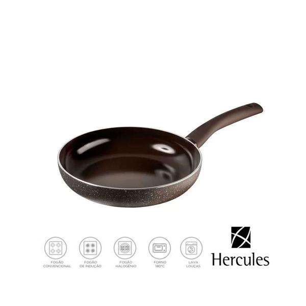 Frigideira antiaderente indução ceramica 24cm hercules Imagem de Frigideira antiaderente indução ceramica 24cm hercules