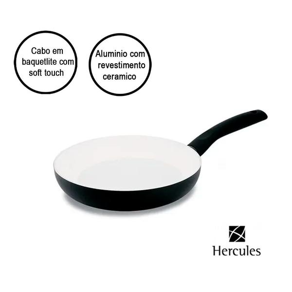 Imagem de Frigideira antiaderente indução ceramica 24cm preta hercules