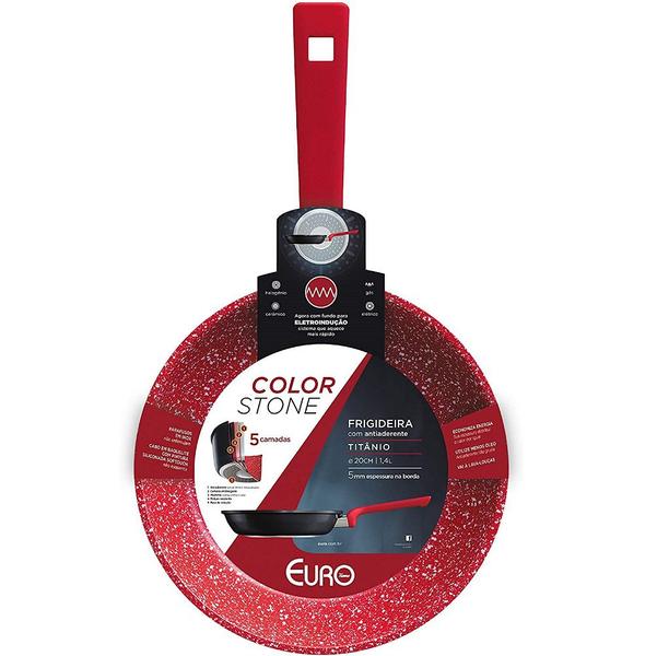 Frigideira Antiaderente Indução ColorStone 1L Titânio Euro Imagem de Frigideira Antiaderente Indução ColorStone 1L Titânio Euro