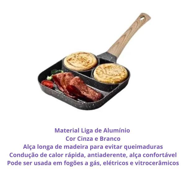 Imagem de Frigideira Antiaderente Multifuncional 3 em 1 Top Cheff Em Alumínio