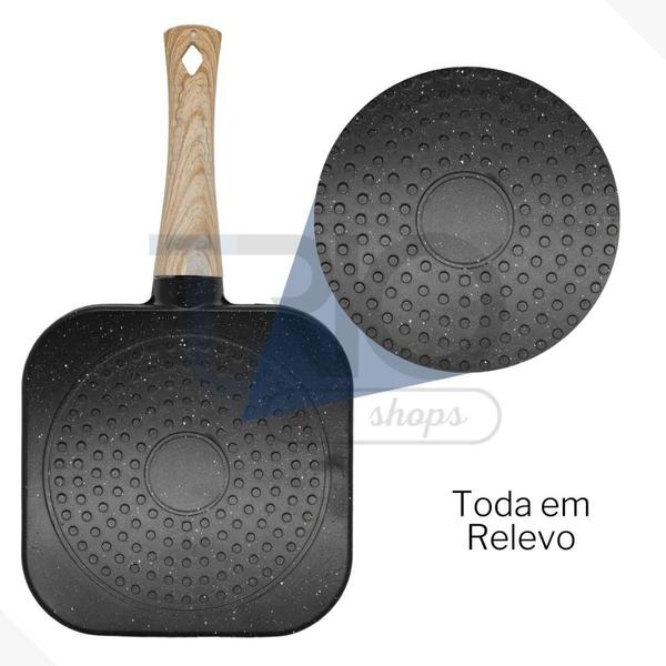 Imagem de Frigideira Antiaderente Ovos Com 4 Divisórias Para Vários Preparos Frita Sem Óleo