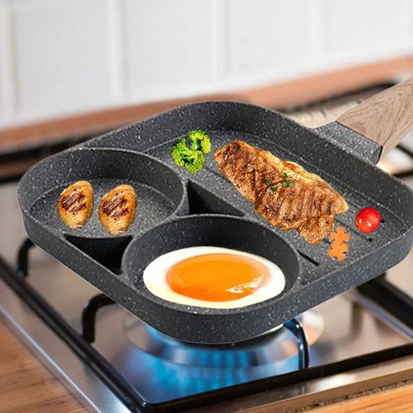 Frigideira Antiaderente Para Carne Frita Ovos Hamburgue Panela De Omelete Fundo Comeia - FRIGIDEIRA 3 LADOS Imagem de Frigideira Antiaderente Para Carne Frita Ovos Hamburgue Panela De Omelete Fundo Comeia