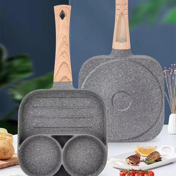 Frigideira Antiaderente Para Carne Frita Ovos Hamburgue Panela De Omelete Fundo Comeia - FRIGIDEIRA 3 LADOS Imagem de Frigideira Antiaderente Para Carne Frita Ovos Hamburgue Panela De Omelete Fundo Comeia
