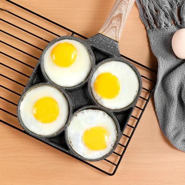Frigideira Antiaderente Para Carne Frita Ovos Hamburgue Panela De Omelete Fundo Comeia - FRIGIDEIRA 4 DIVISORIAS Imagem de Frigideira Antiaderente Para Carne Frita Ovos Hamburgue Panela De Omelete Fundo Comeia