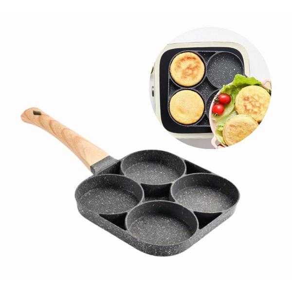 Frigideira Antiaderente Para Carne Frita Ovos Hamburgue Panela De Omelete Fundo Comeia - FRIGIDEIRA 4 DIVISORIAS Imagem de Frigideira Antiaderente Para Carne Frita Ovos Hamburgue Panela De Omelete Fundo Comeia