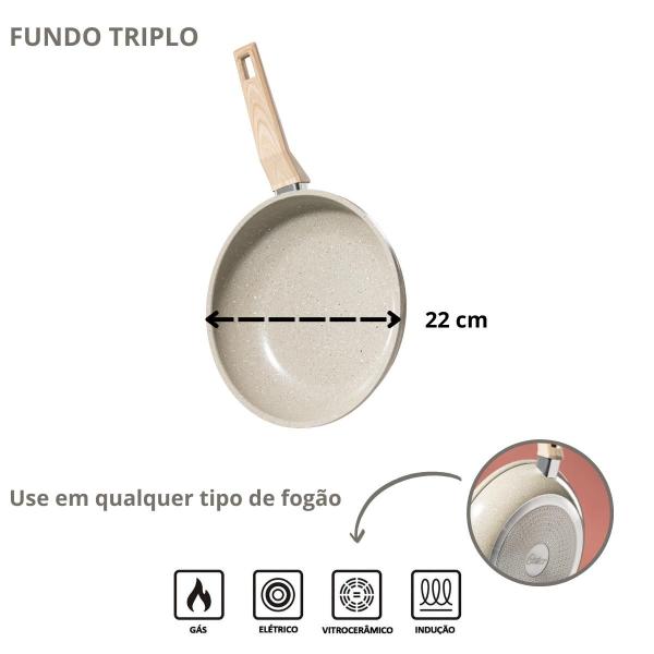 Imagem de Frigideira Antiaderente Revestimento Cerâmico Para Fogão Indução/gás 22cm Oster 